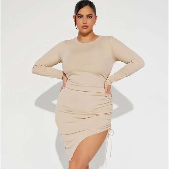 Fashion Nova | Dresses | Nwt Lightweight Ribbed Midi Dress In Nudetaupe High Neckleg Slitfits Xlx | Poshmark Fashion Nova | Dresses | Nwt Lightweight Ribbed Midi Dress In Nudetaupe High Neckleg Slitfits Xlx | Poshmark